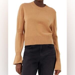 French Connection Bell Sleeve Camel Mel Pullover Crewneck Sweater. XS.
